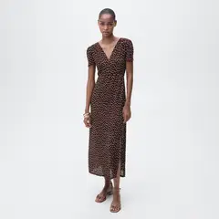 MANGO - Vestido Mujer Medio con Estampado