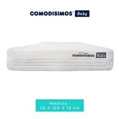 COMODISIMOS - Colchón Infantil Firmeza Media Ortopédico Espumado Ergonómico y Transpirable - Hipoalergénico, Antihumedad y Fácil de Limpiar 130 x 70 x 15 cm