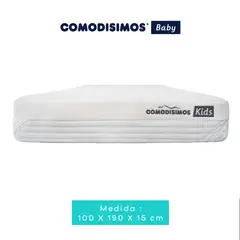 COMODISIMOS - Colchón Semidoble Infantil Firmeza Media Ortopédico Espumado Ergonómico y Transpirable - Hipoalergénico, Antihumedad y Fácil de Limpiar 100 x 190 x 15 cm