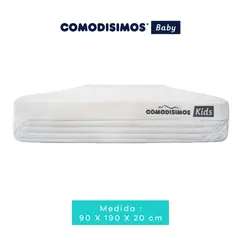 COMODISIMOS - Colchón Sencillo Infantil Firmeza Media Ortopédico Espumado Ergonómico y Transpirable - Hipoalergénico, Antihumedad y Fácil de Limpiar 90 x 190 x 15 cm