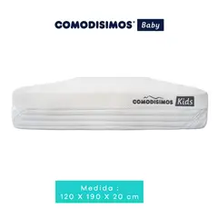 COMODISIMOS - Colchón Semidoble Infantil Firmeza Media Ortopédico Espumado Ergonómico y Transpirable - Hipoalergénico, Antihumedad y Fácil de Limpiar 120 x 190 x 20 cm