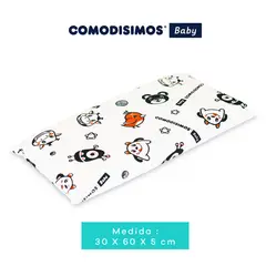COMODISIMOS - Almohada para Bebé Hipoalergénica, Soporte Ergonómico y Suave - Ideal para Lactancia, Cólicos, Descanso y Fácil de Lavar 60 x 30 x 5 cm