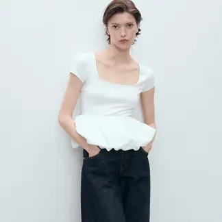 MANGO - Top Mujer Manga corta