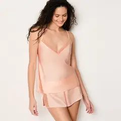 ETAM - Camiseta de pijama para Mujer Corto Sin mangas con Encaje