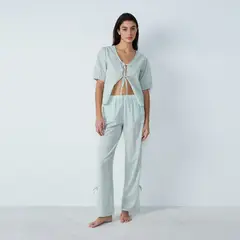 ETAM - Pantalón de pijama para Mujer Largo de Cuadros de Algodón