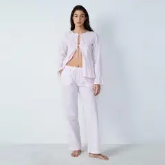 ETAM - Pantalón de pijama para Mujer Largo de Cuadros de Algodón