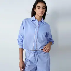 ETAM - Camisa de dormir para Mujer Corto Manga larga de Algodón