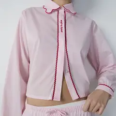 ETAM - Camisa de dormir para Mujer Corto Manga larga de Algodón