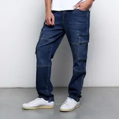 DENIMLAB - Jean 5 Bolsillos Hombre Cargo de Algodón
