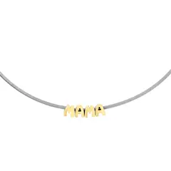 TOUS - Collar corto de acero y baño de oro 18 kt sobre plata Mama
