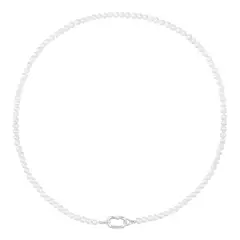 TOUS - Collar con perlas cultivadas y anilla de plata Hold Oval