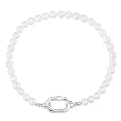 TOUS - Pulsera con perlas cultivadas y anilla de plata Hold Oval