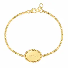 TOUS - Pulsera cadena con baño de oro 18 kt sobre plata placa Mama
