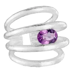 TOUS - Anillo abierto de plata y amatista Duna