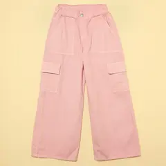 ELV - Pantalón Niña Cintura elásticada Tiro medio Algodón