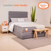 COLCHONES ROMANCE RELAX - Colchón Queen Firmeza Media Ortopedico Resortado, con Doble Pillow Unic Medio 160 x 190 Colchones Power