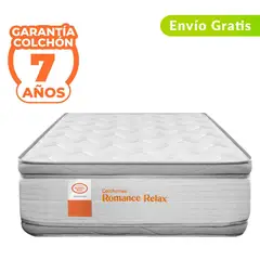 COLCHONES ROMANCE RELAX - Colchón Semidoble Firmeza Suave Ortopédico Doble Cara Resortado Unic 120 x 190 cm Romance Relax - 0% Interés a 3, 6 o 12 Cuotas Pagando con tu CMR Banco Falabella