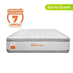 COLCHONES ROMANCE RELAX - Colchón Queen Firmeza Suave Ortopédico Doble Cara Resortado Unic 160 x 190 cm Romance Relax - 0% Interés a 3, 6 o 12 Cuotas Pagando con tu CMR Banco Falabella