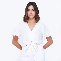 UNIVERSITY CLUB - Blusa Mujer Manga corta globo
