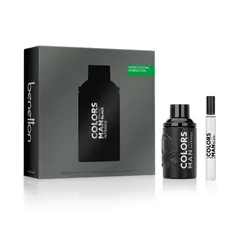 BENETTON - Set de Perfume Hombre Perfume Colors de Man Black Intenso EDP 100ML, Perfume Colors de Man Black Intenso EDP 10ML