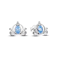 PANDORA - Aretes de Botón Carroza de La Cenicienta de Disney Plata Esterlina