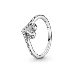 PANDORA - Anillo Corazón Deseo Brillante Plata Esterlina