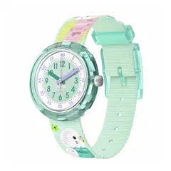 FLIK FLAK - Reloj Niño Happy Budgies. Textil Verde ZFPNP160