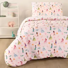 DISNEY - Edredon Infantil Poliéster Princesas