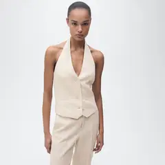 MANGO - Chaleco Mujer de Lino