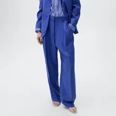MANGO - Pantalón Wide leg Mujer Tiro alto
