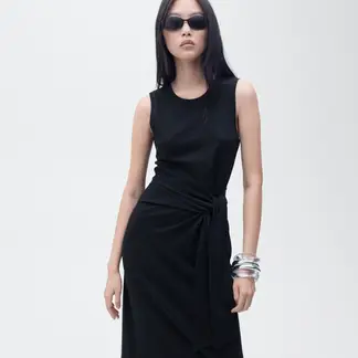 MANGO - Vestido Mujer Medio de Algodón