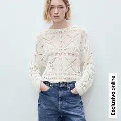 MANGO - Saco Mujer Tejido