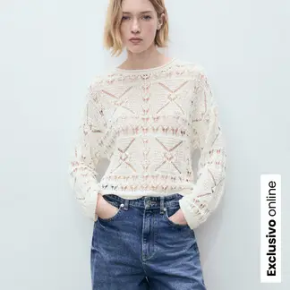 MANGO - Saco Mujer Tejido