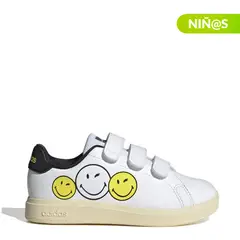 ADIDAS - Tenis moda Advantage Smiley Niño con Velcro Blanco