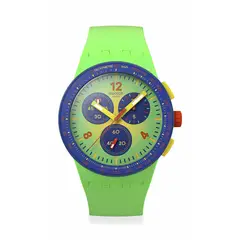 SWATCH - Reloj Unisex Flowing Freshly. Reloj Silicona Verde SUSG101