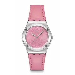 SWATCH - Reloj Unisex Pink Petal Promise. Reloj Cuero Rosado YLS234