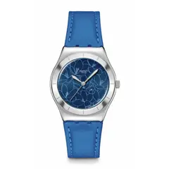 SWATCH - Reloj Unisex Blue Petal Promise. Reloj Cuero Azul YLS235