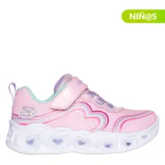 SKECHERS - Tenis con luces Heart Lights Retro Niña con Velcro