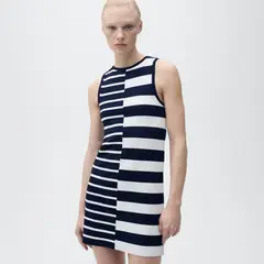MANGO - Vestido Mujer Corto de Rayas
