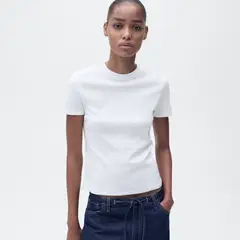 MANGO - Camiseta Mujer Manga corta de Algodón