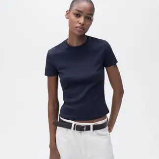 MANGO - Camiseta Mujer Manga corta de Algodón