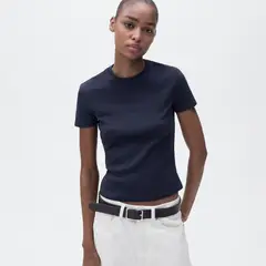MANGO - Camiseta Mujer Manga corta de Algodón