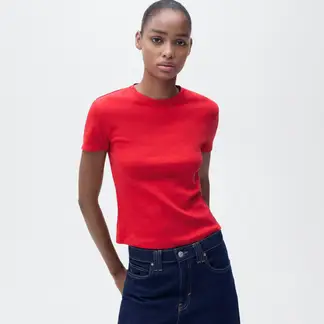 MANGO - Camiseta Mujer Manga corta de Algodón