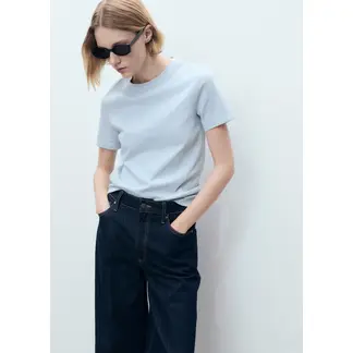 MANGO - Camiseta Mujer Manga corta de Algodón