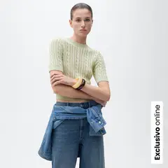 MANGO - Saco Mujer Tejido de Algodón