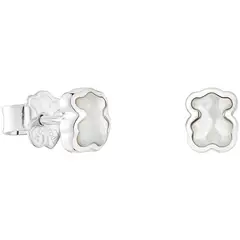 TOUS - Aretes oso de plata y nácar 6 mm Icon Color
