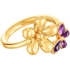 TOUS - Anillo con baño de oro de 18 kt sobre plata y amatista Daisy