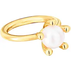 TOUS - Anillo con baño de oro 18 kt sobre plata y perla cultivada Garden