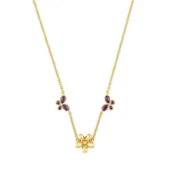 TOUS - Collar corto con baño de oro de 18 kt sobre plata y amatista Daisy