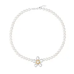 TOUS - Collar corto bicolor y perlas cultivadas Daisy